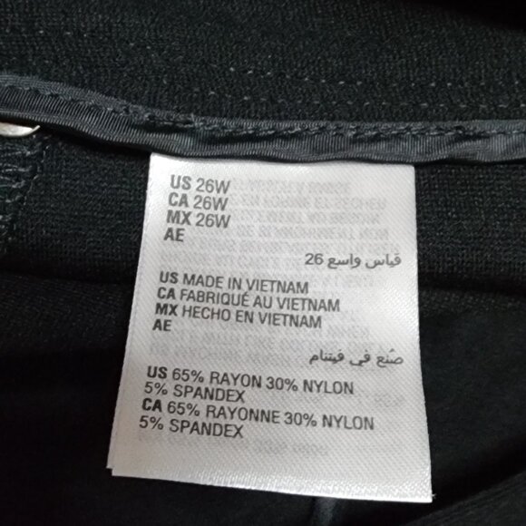 INC International Concepts Pants Womens Plus Size 26W Black Mid Rise Skinny - Picture 5 of 7